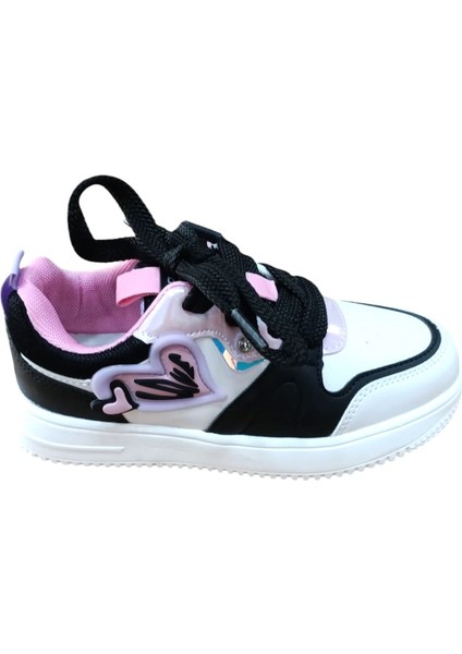 Megan Kız Çocuk Bağcıklı Sneaker Spor Ayakkabı Beyaz - Lila