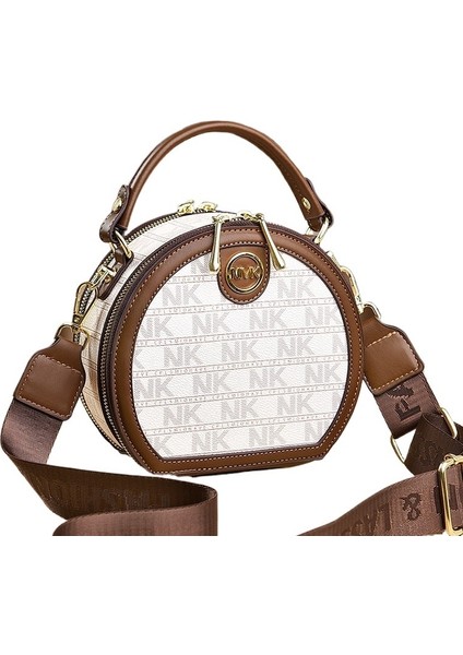 Kadınlar Için Tek Omuzlu Postacı Çantası Yeni Stil Basit ve Atmosferik Küçük Yuvarlak Çanta Kore Tarzı Trend Kişilik Büyük Kapasiteli Küçük Çanta (Yurt Dışından)