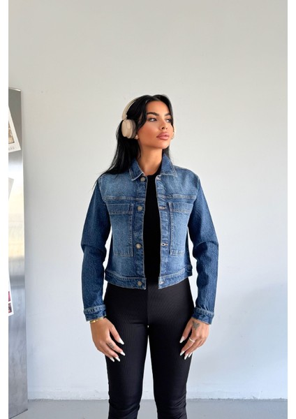 Kadın Açık Mavi Jean Denim Regular Kalıp Cepli Düğmeli Kot Ceket DİANA-5001 fiyatları