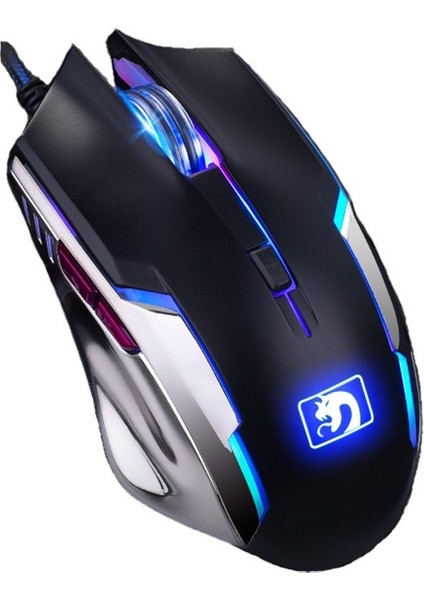 Mamba Yılan Masaüstü Dizüstü Ev Ofis Metal Ağırlıklı E-Spor Aydınlık Oyun Kablolu Fare (Yurt Dışından)