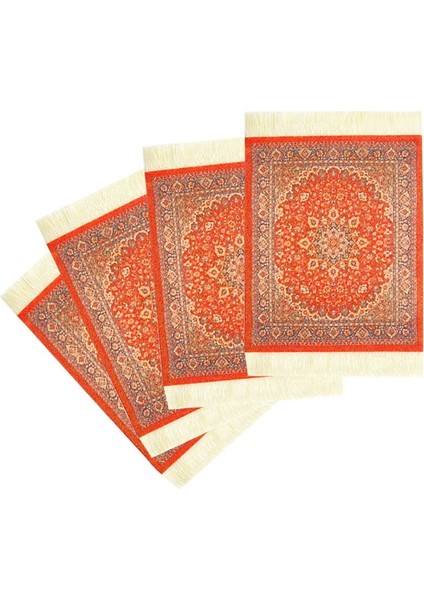 Retro Fars Etnik Tarzı Küçük Bardak Altlığı Püsküllü Zemin Matı Mouse Pad (Yurt Dışından)