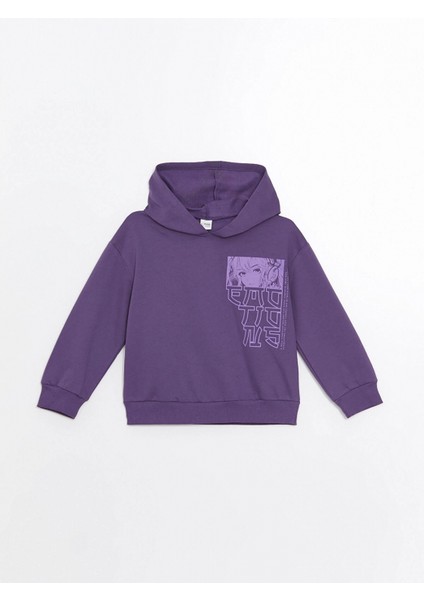 Lcw Kids Mor Kapüşonlu Kız Çocuk Kalın Sweatshirt modelleri