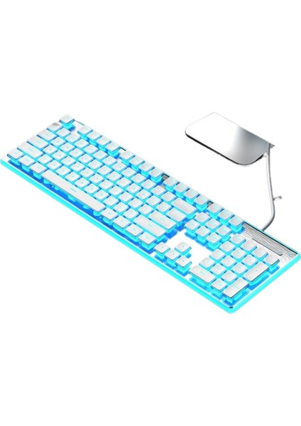 Yeni Kablolu Mekanik Hisli Klavye Su Geçirmez Sessiz Ultra Ince Oyun E-Spor Ofis Yazma Masaüstü Dizüstü Bilgisayar (Yurt Dışından)