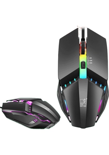 Kablolu Fare USB Aydınlatmalı Bilgisayar Rekabetçi Oyun Faresi Çevre Birimi (Yurt Dışından)