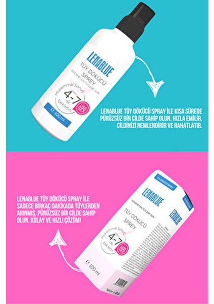 Tüy Dökücü ve Tüy Azaltıcı Tüy Alma Krem Tüm Cilt Tipleri Için Epilasyon Sprey 100 ml (Unisex) modelleri