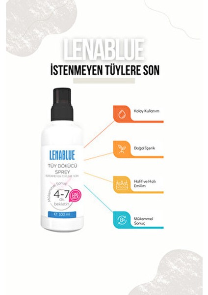 Tüy Dökücü ve Tüy Azaltıcı Tüy Alma Krem Tüm Cilt Tipleri Için Epilasyon Sprey 100 ml (Unisex) fırsatları