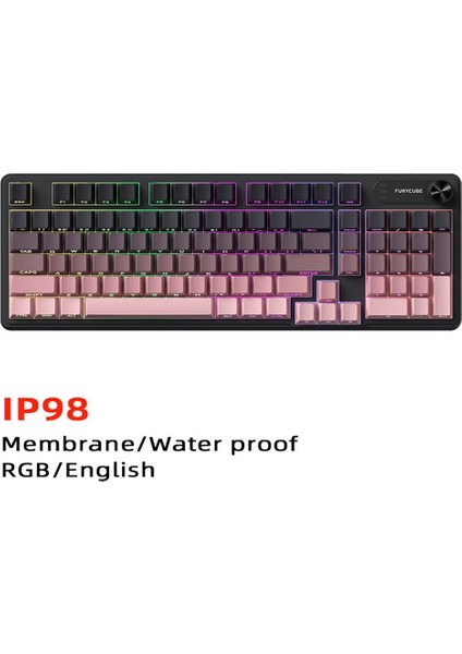 Furycube IP98 Mekanik Hissiyatlı Su Geçirmez Klavye Bilgisayar Oyunu E-Spor Yüksek Değerli Kablolu Sessiz Klavye (Yurt Dışından)