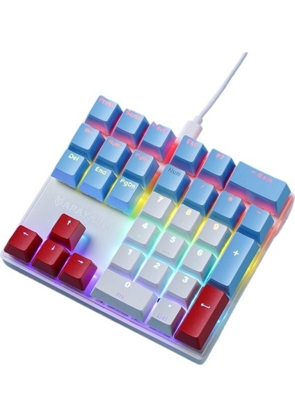 Mekanik Dijital Klavye Mavi Eksen Muhasebe Finans Not Defteri Harici Mini Kablolu Sol El Tek Elle Kullanılan Küçük Klavye (Yurt Dışından)