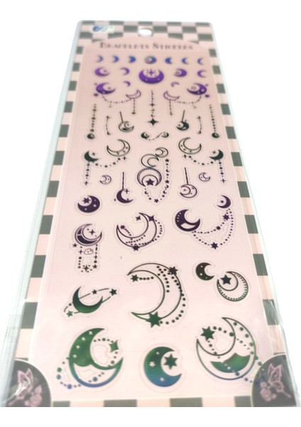 Şeffaf Renkli Sticker 7X17 cm - Ay Yıldız Tarot fiyatları