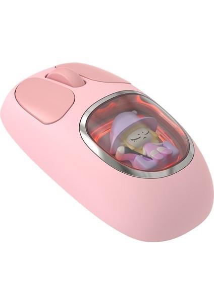Sevimli Bebek Yaratıcı Bluetooth Çift Modlu USB Kablosuz Sessiz Işıklı Fare (Yurt Dışından)