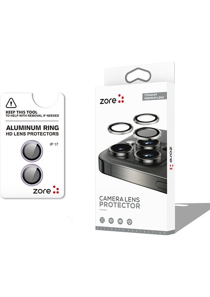 iPhone Uyumlu 17 Zore Cl-12 Premium Safir Parmak Izi Bırakmayan Anti-Reflective Kamera Lens Koruyucu-Açık Mor