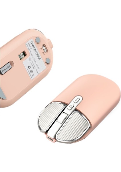 Kablosuz Bluetooth Çift Modlu Fare, Sessiz Şarj, Sevimli ve Hoş Görünümlü Kadın Ofis Faresi (Yurt Dışından)