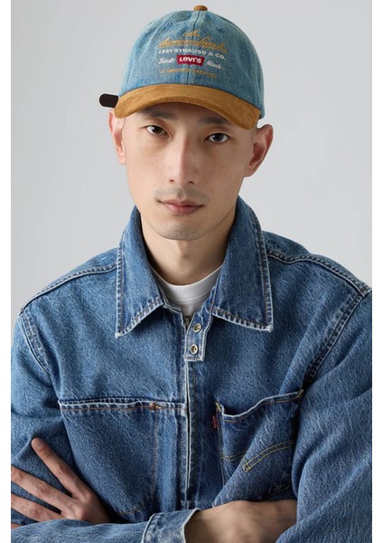 Relaxed Unisex Dad Cap Denim Grafik Şapka - 004BQ-0001