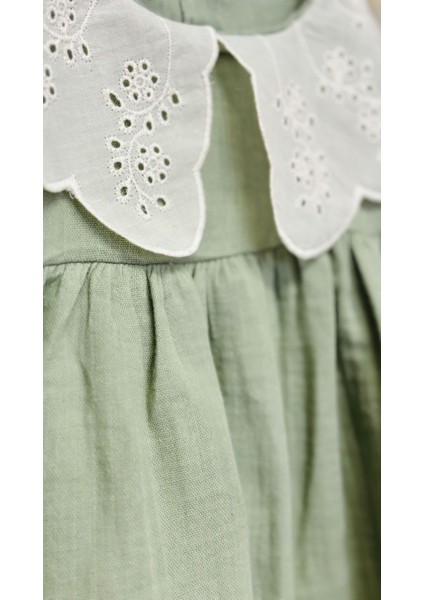 Kız Çocuk Yakalı Müslin Kumaş Elbise fiyatları