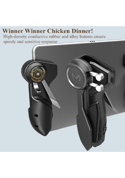 6 Parmak Mobil Oyun Kolu – L1R1 Tetik Düğmeli Tablet Gamepad, Yüksek Hassasiyetli Silikonlu, Ayarlanabilir Tetikli, Ergonomik Kavrama, Pubg & Cod & Free Fire ile Uyumlu | AK-PAD6K modelleri