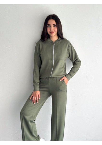 Kolej Yaka Pantolun Çımalı Yumuşak Doku Modal Kumaş Eşofman Takım