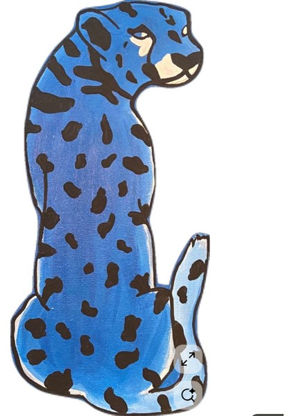 Mavi Leopar Tasarımlı Sticker – Dekoratif Çıkartma