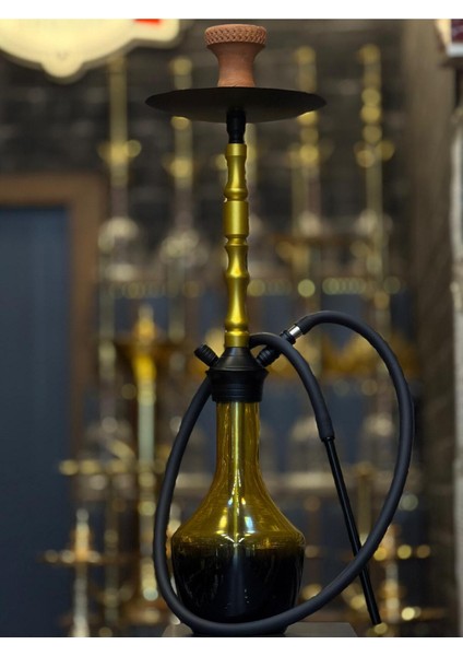 Çelik Sari Nargile Takımı