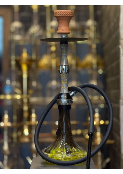 Özel Tasarim Çelik Gri Nargile Takımı