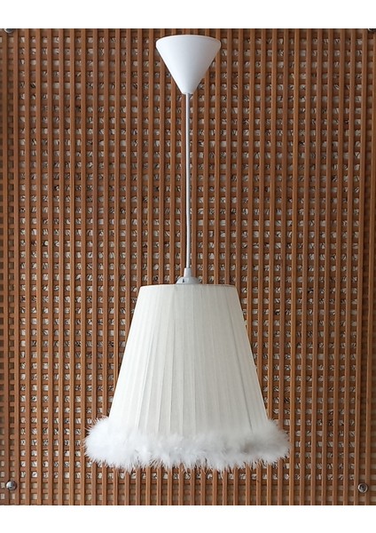 Krem Organze Avize M-58 Yatak Odası Çocuk Odası Genç ve Bebek Odası Avize Aydınlatma Sarkıt