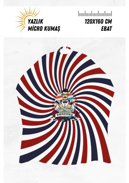 Lüx Penuar Berber Önlüğü Dijital Baskı Yazlık Mikro Kumaş 120X160 cm Model: 1096