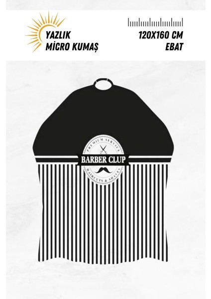 Lüx Penuar Berber Önlüğü Dijital Baskı Yazlık Mikro Kumaş 120X160 cm Model: 628