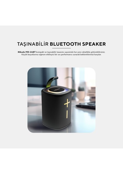 MD-26BT Nexus Siyah 6W 1200MAH Usb-Tf-Tws-Ipx6 Bluetooth Hoparlör modelleri