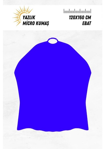Lüx Penuar Berber Önlüğü Yazlık Mikro Kumaş 120X160 cm Model: Düz Mavi