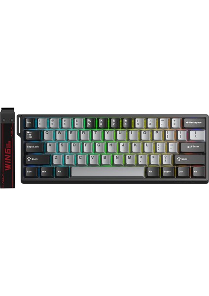 WIN60 He Pro Manyetik Klavye Rapid Trigger Xingyi Switch 8000Hz Rgb Tkl Hot Swap Oyuncu Klavyesi Gri