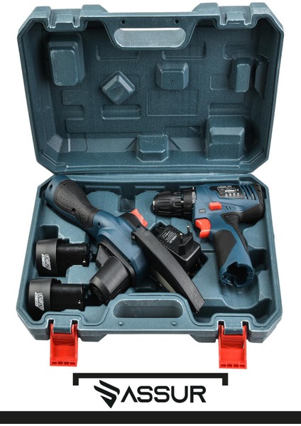 Profesyonel 18V Çift Akülü Vidalama & Ağaç Odun Dal Budama Testeresi 2'li Set modelleri