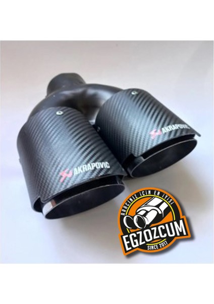 Akrapoviç 90 mm Çiftli Sağ Içi Krom Karbon Kaplama Egzoz Ucu Eksoz