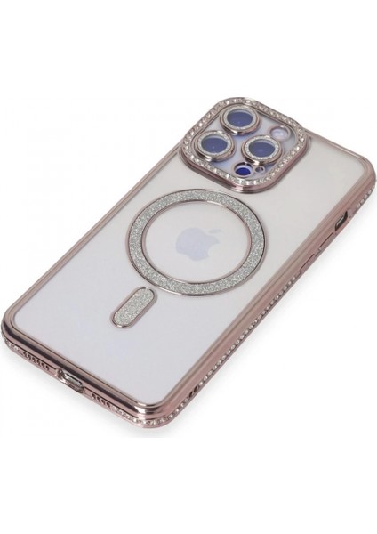 iPhone 14 Pro Max Kılıf Joke Simli Magneticsafe Kılıf - Pembe modelleri