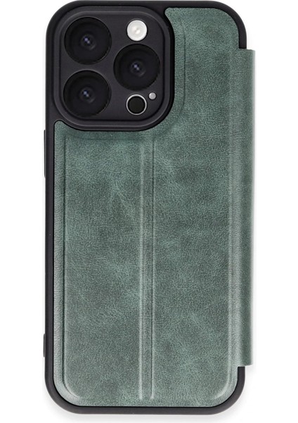 iPhone 16 Pro Max Kılıf Flip Cover - Koyu Yeşil