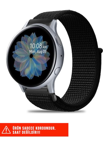 Samsung Galaxy Watch Active / Galaxy Watch Active 2 40 44MM Uyumlu Hasır Örgü Cırtlı Kordon 20MM