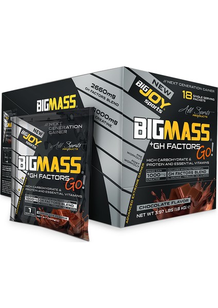 Bigmass Mass Gainer Gh factors Karbonhidrat Protein Çikolata 18 Sachet
