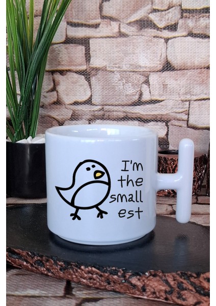 I 'm The Smallest Mini Kuş Baskılı T Kulplu Latte Fincanı Kupa Bardak