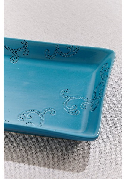 Dantel Seramik 2'li Tabak Seti Mavi modelleri