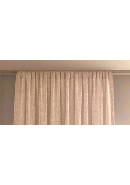 Düz Pilesiz Keten Bej Tül Perde fiyatları