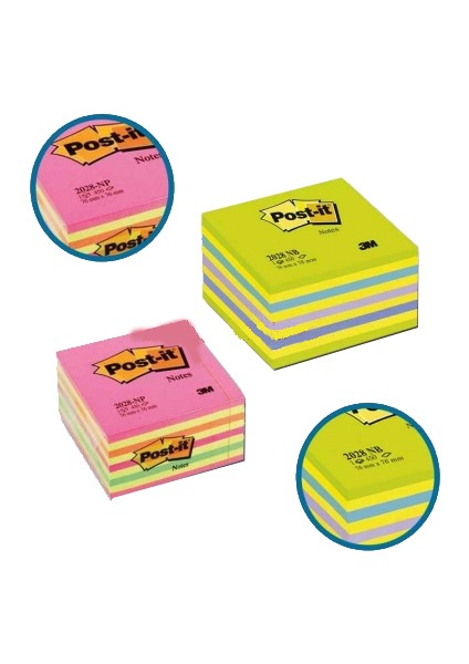 Yapışkanlı Not Kağıdı Küp Gökkuşağı 450 Yp 76X76 Pembe Tonları 2028-NP