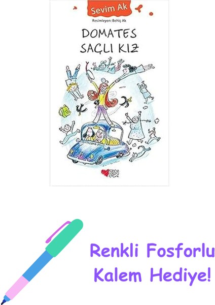 Domates Saçlı Kız + Renkli Fosforlu Kalem