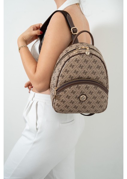 Koyu Bej - Kahve SP945 Kadın Sırt Çantası