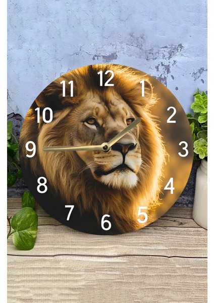 Aslan Temalı Mdf Duvar Saati – 33X33 cm SDW405 modelleri