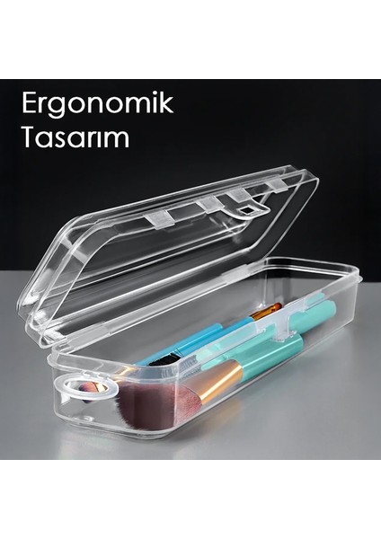 Taşınabilir Makyaj Organizeri - Şeffaf Çok Amaçlı Kozmetik Makyaj Fırçası Düzenleyici Fırçalık fiyatları