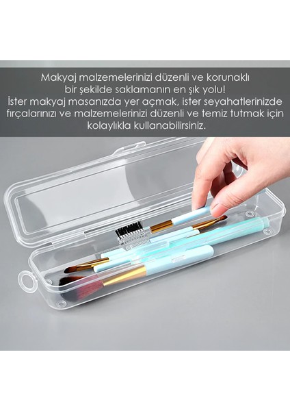 Taşınabilir Makyaj Organizeri - Şeffaf Çok Amaçlı Kozmetik Makyaj Fırçası Düzenleyici Fırçalık fırsatları
