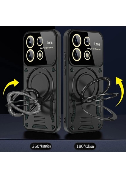 Xiaomi Redmi Note 13 Pro 5g Kılıf Joy Lens Standlı Kapak - Koyu Yeşil fiyatları