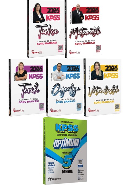 2026 Kpss Türkçe Matematik Tarih Coğrafya Vatandaşlık Soru - Lisans Optimum 5 Deneme
