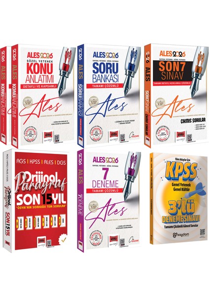2026 Ales Vıp Sözel-Sayısal Yetenek Konu Anlatımı 2cilt-Soru Bankası-7deneme-Çıkmış Sorular-Paragraf