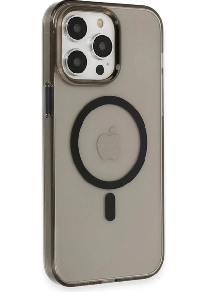 iPhone 13 Pro Max Kılıf Tron Şeffaf Magsafe Kapak - Siyah