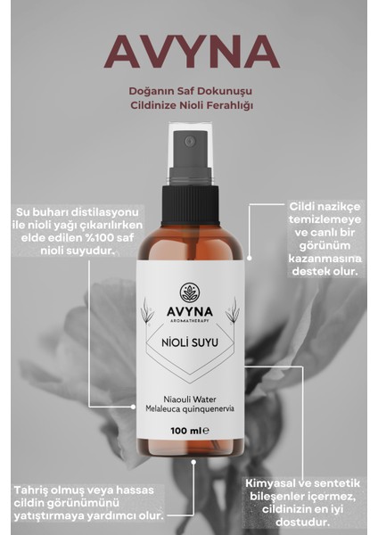 Nioli Suyu Cilt Toniği ve Çamaşır Spreyi 100 ml ( Niaouli Water) | 3 Al 2 Öde fırsatları