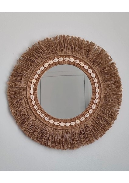 Duvar Süsü Boncuklu Aynalı Rafya